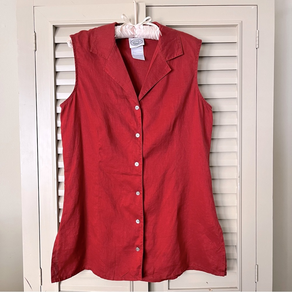 100% linen vintage Laura Ashley button up